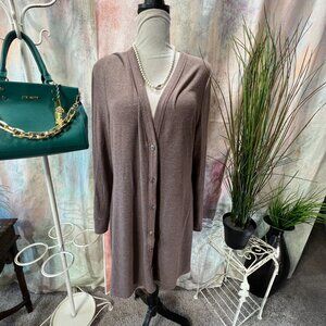 📌Delirious Long Button Up Low - High Plus Size Cardigan with Lace